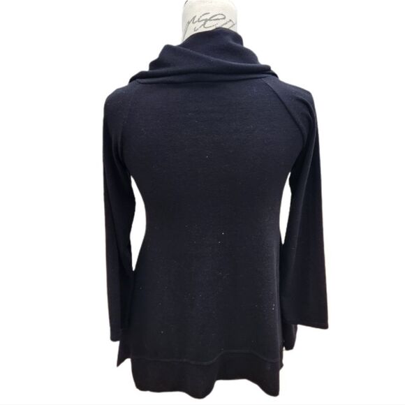 Soft surroundings -481 Ava cowl neck‎ sweater top black XS - Picture 3 of 6